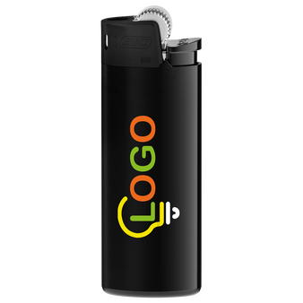 BIC®-Reibradfeuerzeug Mini schwarz, 4-farbig einseitig bedruckt