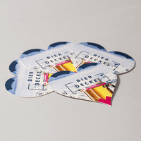 Bierdeckel farbig bedruckt, Herz Form, liegend