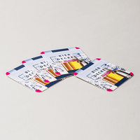 Bierdeckel quadratisch, farbig bedruckt, liegend