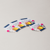 Bierdeckel, farbig bedruckt mit Text,Sechseck, liegend