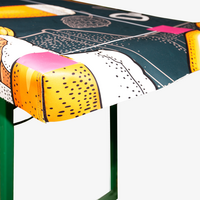 Biertisch, fabig bedruckt, details