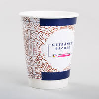 Bio Becher doppelwandig 200ml, 4/0-farbig (CMYK), Vorderansicht