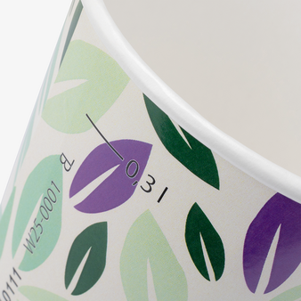 Bio-Becher doppelwandig mit Eichstrich 300 ml, 4/0-farbig (CMYK)