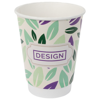 Bio-Becher doppelwandig mit Eichstrich 300 ml, 4/0-farbig (CMYK)