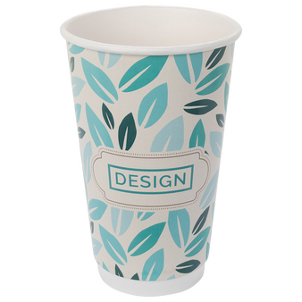 Bio-Becher doppelwandig mit Eichstrich 400 ml, 4/0-farbig (CMYK)