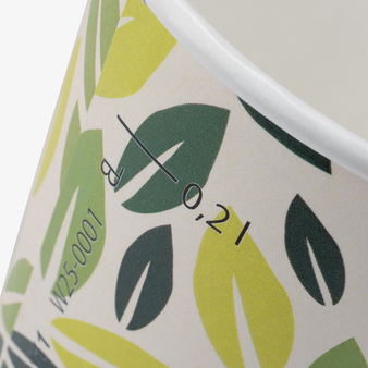 Bio-Becher einwandig mit Eichstrich 200 ml, 4/0-farbig