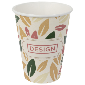 Bio-Becher einwandig mit Eichstrich 300 ml, 4/0-farbig (CMYK)