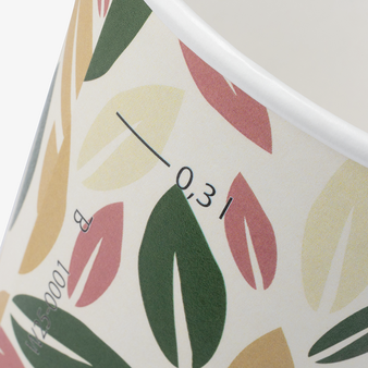 Bio-Becher einwandig mit Eichstrich 300 ml, 4/0-farbig