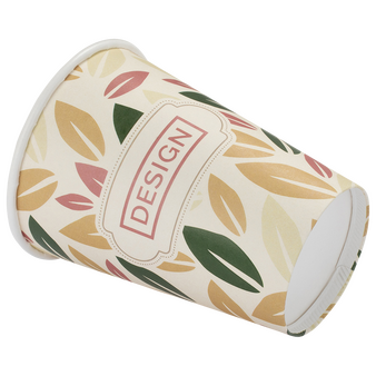 Bio-Becher einwandig mit Eichstrich 300 ml, 4/0-farbig