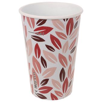 Bio-Becher einwandig mit Eichstrich 400 ml, 4/0-farbig (CMYK)