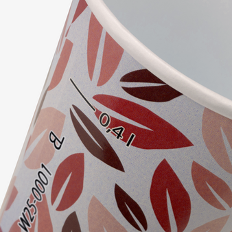 Bio-Becher einwandig mit Eichstrich 400 ml, 4/0-farbig (CMYK)