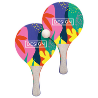 Birkenholzschläger mit Ball und vollflächigem Design