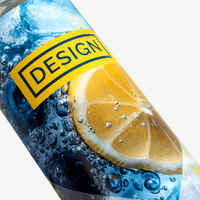 Energydrink, farbig bedruckt, Vorderseite, details