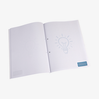 Block, bedruckt, Hoch, aufgeschlagen