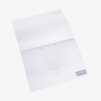 Block, bedruckt, Hoch, aufgeschlagen