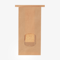 Blockbodenbeutel mit Sichtfenster und Clipbandverschluss, unbefüllt