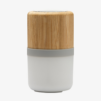 Bluetooth-Lautsprecher aus Bambus mit 4 LED-Beleuchtungsstufen ausgeschaltet