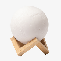 Bluetooth-Lautsprecher im Monddesign mit LED-Beleuchtung Lampe in Halterung