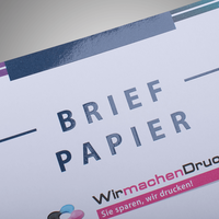 Briefpapier, farbig bedruckt, liegend, glänzend
