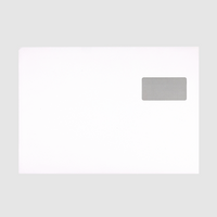 Briefumschlag DIN B4 (Lasche an der schmalen Seite), haftklebend mit Fenster, einseitig 0/1 bedruckt (Rückseite), Vorderseite