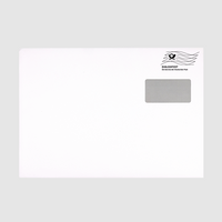 Briefumschlag DIN B4 (Lasche an der schmalen Seite), haftklebend mit Fenster, weiß, bedruckt mit Dialogpost Frankierwelle