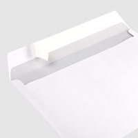 Briefumschlag DIN C5 (Lasche an der breiten Seite), haftklebend mit Fenster, unbedruckt weiß, Lasche