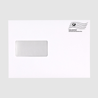 Briefumschlag DIN C5 (Lasche an der breiten Seite), haftklebend mit Fenster, weiß, bedruckt mit Dialogpost Frankierwelle