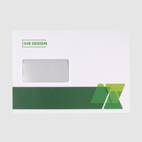 Briefumschlag DIN C5 (Lasche an der schmalen Seite), haftklebend mit Fenster, beidseitig 4/4 farbig bedruckt