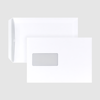 Briefumschlag DIN C5 (Lasche an der schmalen Seite), selbstklebend mit Fenster, unbedruckt weiß