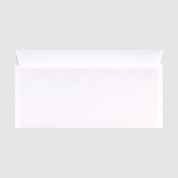 Briefumschlag DIN lang kompakt quer, haftklebend mit Fenster, unbedruckt weiß, Rückseite