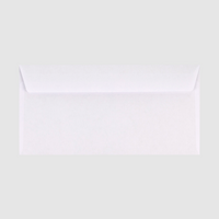 Briefumschlag DIN lang quer, haftklebend ohne Fenster, unbedruckt weiß, Rückseite