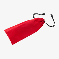 Brillenetui mit Kordelzug  rot geschlossen