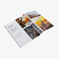 Drahtheftung, farbig bedruckt, details, offen