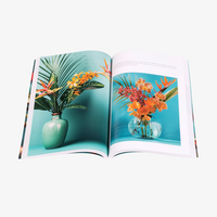 Buch, farbig bedruckt, aufgeschlagen 