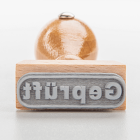 Stempel, liegend mit Motiv, Holz