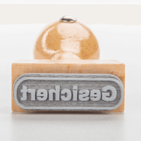 Stempel, liegend mit Motiv, Holz