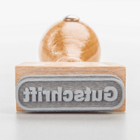 Stempel, liegend mit Motiv, Holz