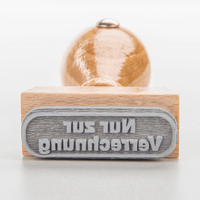 Stempel, liegend mit Motiv, Holz