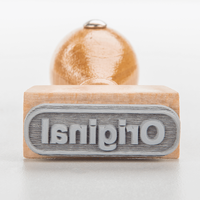 Stempel, liegend mit Motiv, Holz