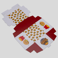 Burgerbox, farbig bedruckt, flach