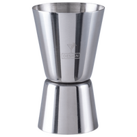 Edelstahlmessbecher von vorne mit Gravur auf Oberseite