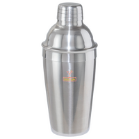 Edelstahlshaker von vorne mit zweifarbigem Tampondruck