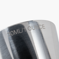 Nahaufnahme Füllmenge von Messbecher Oberseite