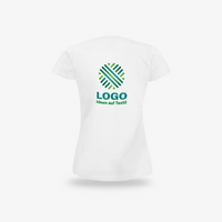 Damen-T-Shirt Basic, weiß - B&C Collection, mit zwei Druckpositionen