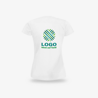 Damen-T-Shirt Basic, weiß - Fruit of the Loom, mit zwei Druckpositionen