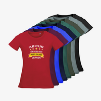 Damen-T-Shirt Russell, Organic - Motiv Abitur Lernen, Farbauswahl