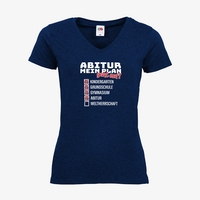 Damen-T-Shirt FOTL, Basic V-Neck - Motiv Abitur Plan, Detailansicht
