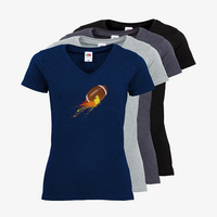 Damen-T-Shirt FOTL, Basic V-Neck - Motiv American Football Bunt, Farbauswahl