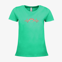 Damen-T-Shirt B&C, Premium - Motiv American Football EKG-Linie