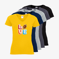 Damen-T-Shirt FOTL, Basic V-Neck - Motiv American Football Love, Farbauswahl
